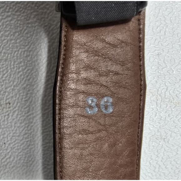 Onyx By Brighton Leather Belt 36 Black/Brown Braided Pinion Hills Inlay 12200 - Picture 7 of 8